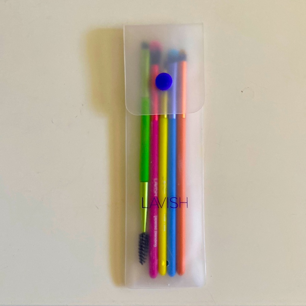 Lavish 5 piece neon eye brush set